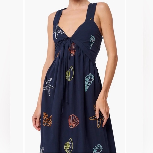 CIEBON Trina Sea Creature Print Cotton Maxi Dress - Picture 1 of 7